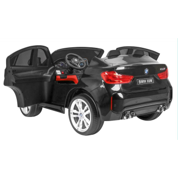 BMW X6M XXL dla 2 dzieci Czarny SUV + Pilot + Ekoskóra